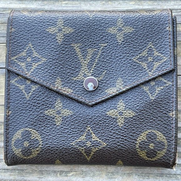 Vintage Louis Vuitton Card Holder Monogram Portefeiulle Elise Trifold Wallet - Picture 1 of 12